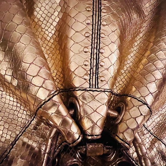 Michael Kors Gold Snake Embossed Leather - Beautiful- Gently used